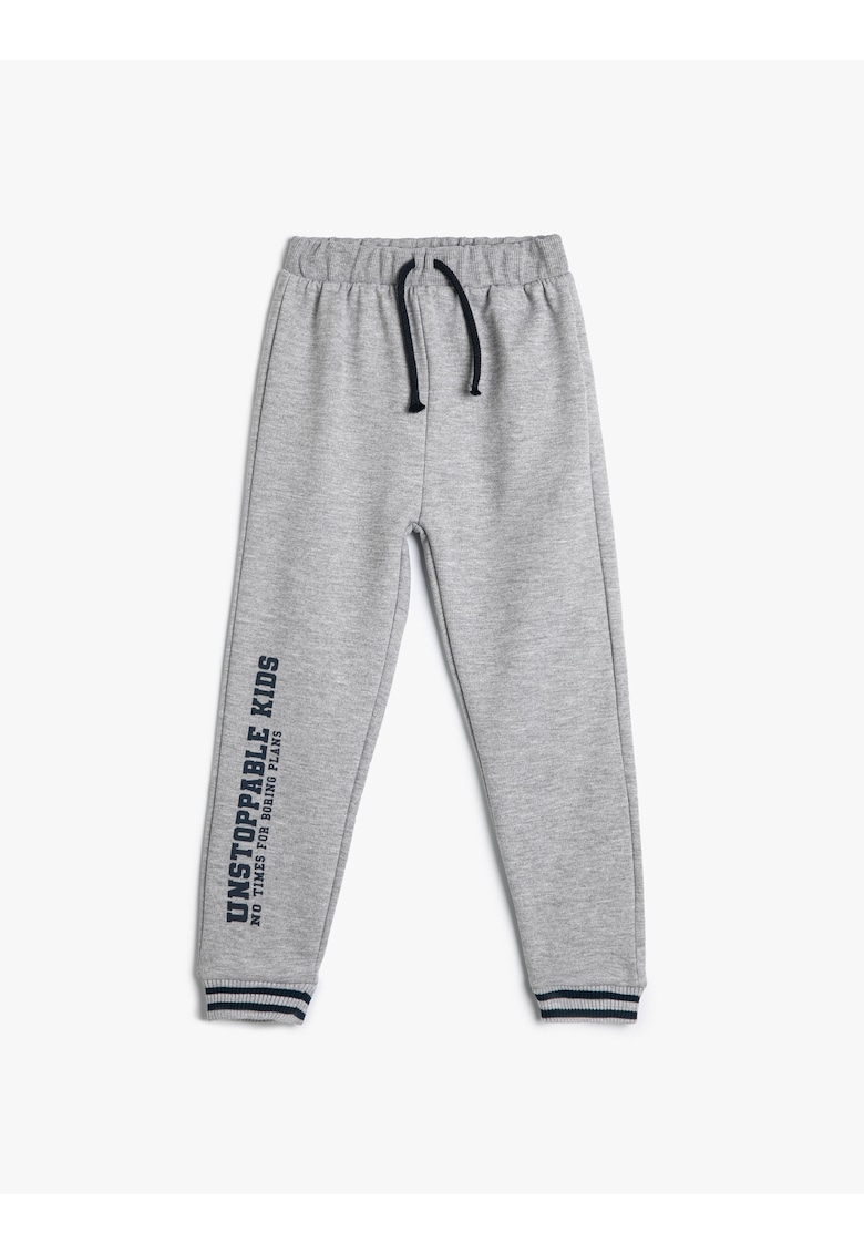 Pantaloni de trening cu imprimeu text