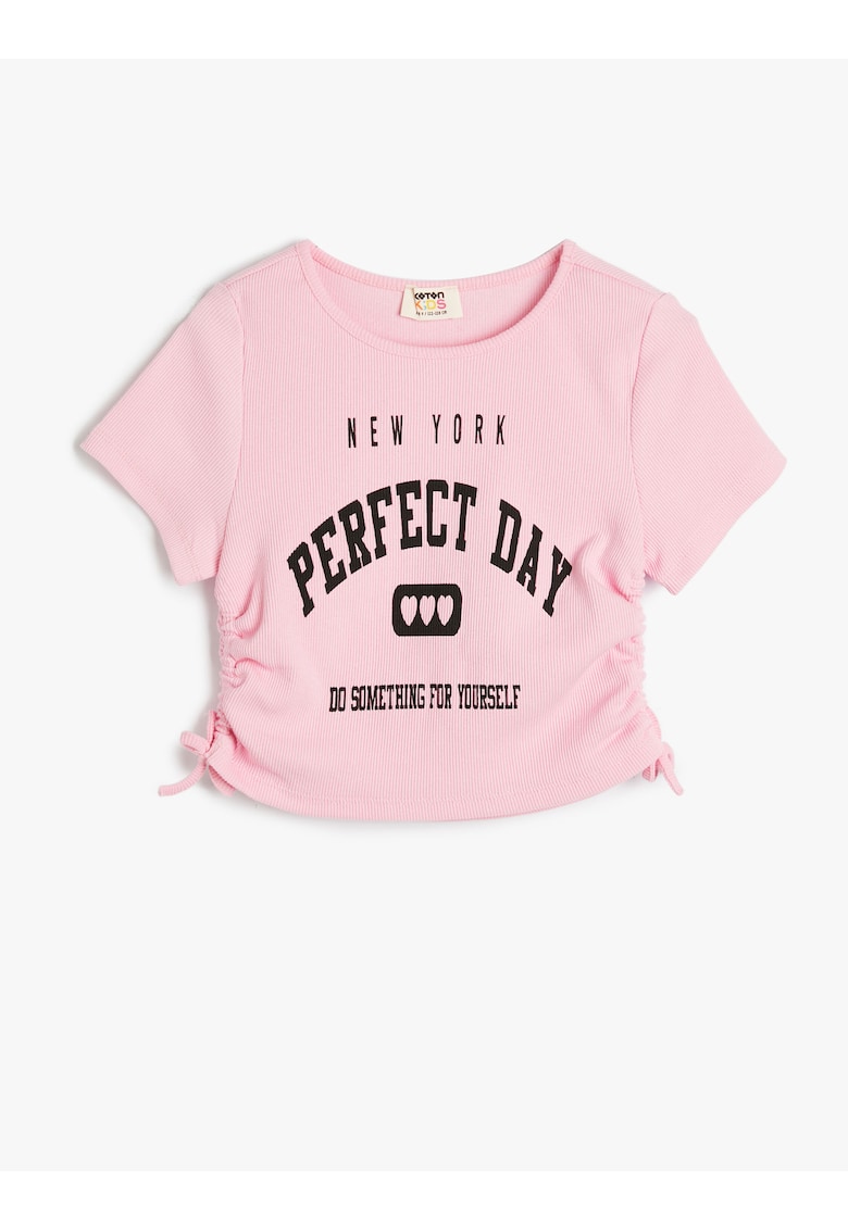 Top crop cu snururi laterale