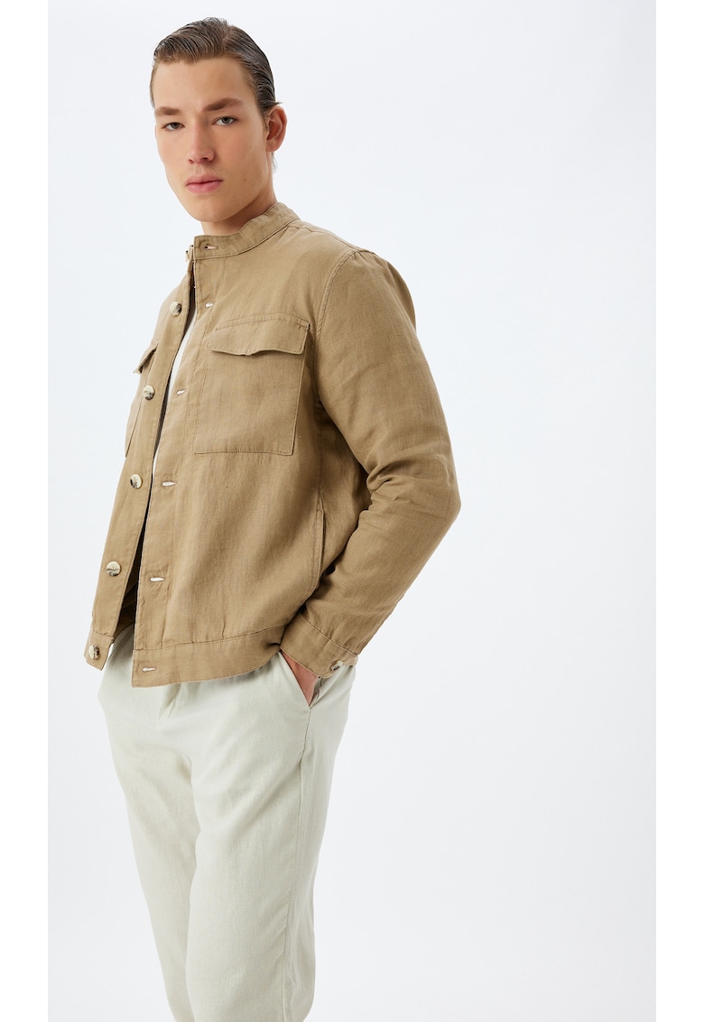 Jacheta de in cu buzunare aplicate pe piept