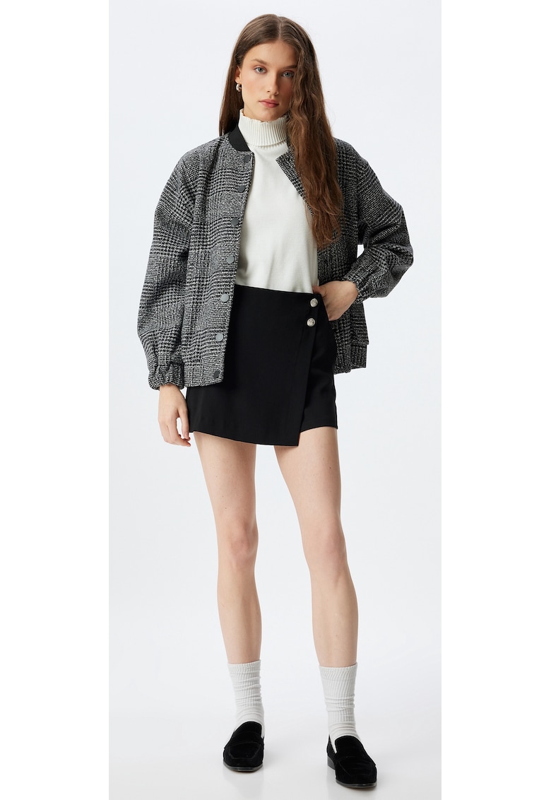 Fusta-pantalon mini cu aspect petrecut