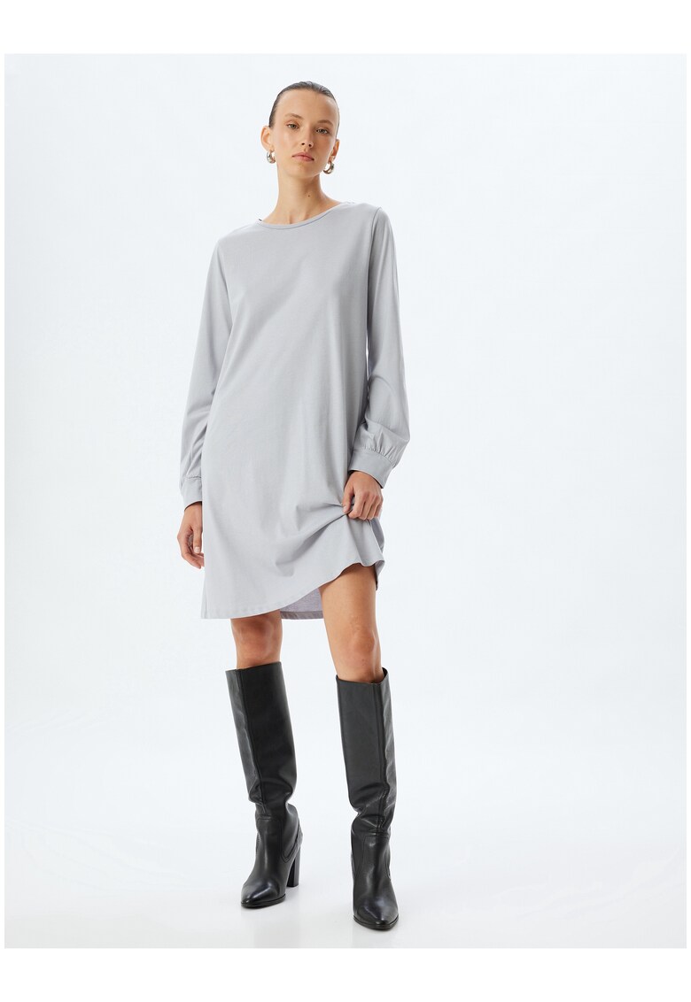 Rochie supradimensionata cu decolteu rotund - Gri