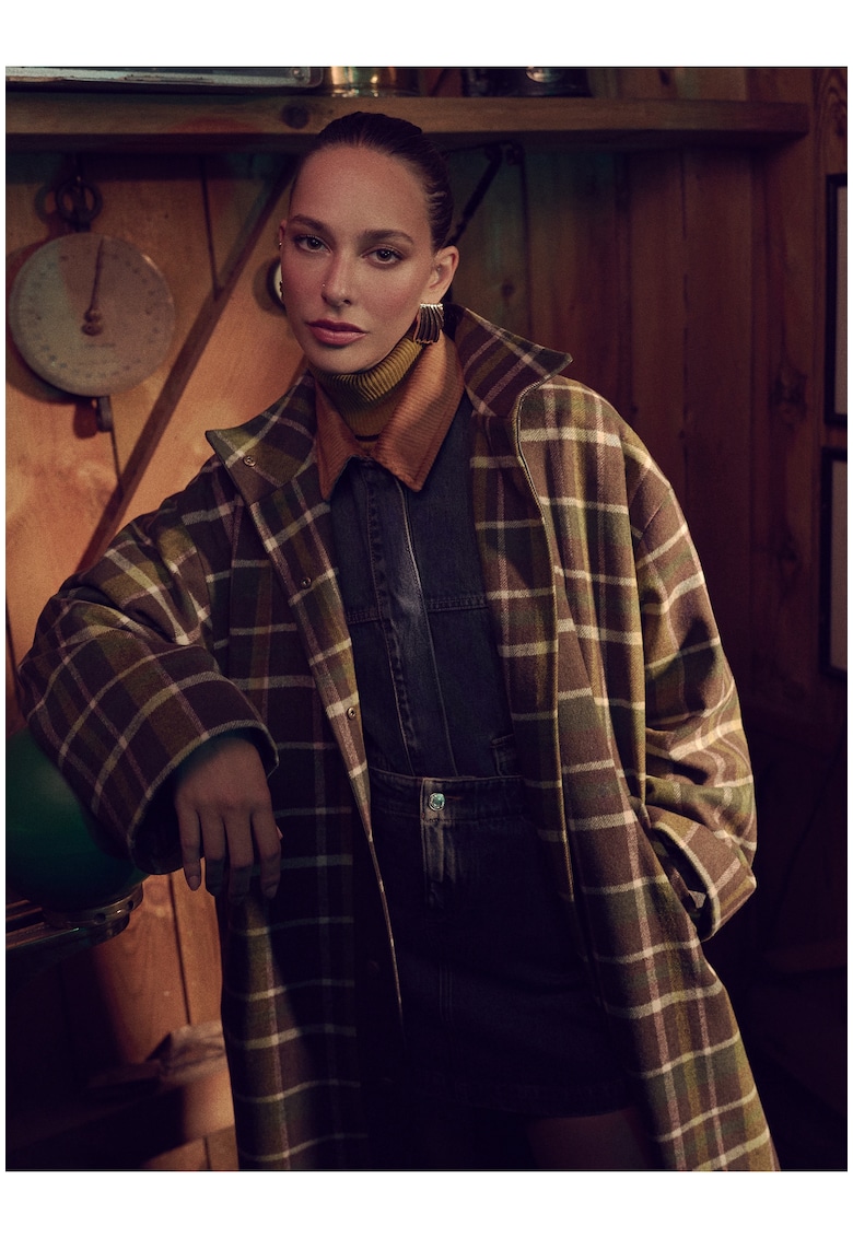 Fusta din denim cu aspect decolorat