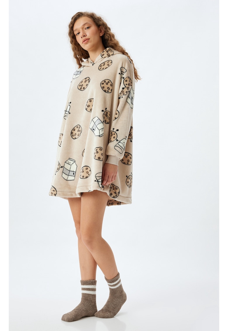 Camasa de noapte cu imprimeu grafic