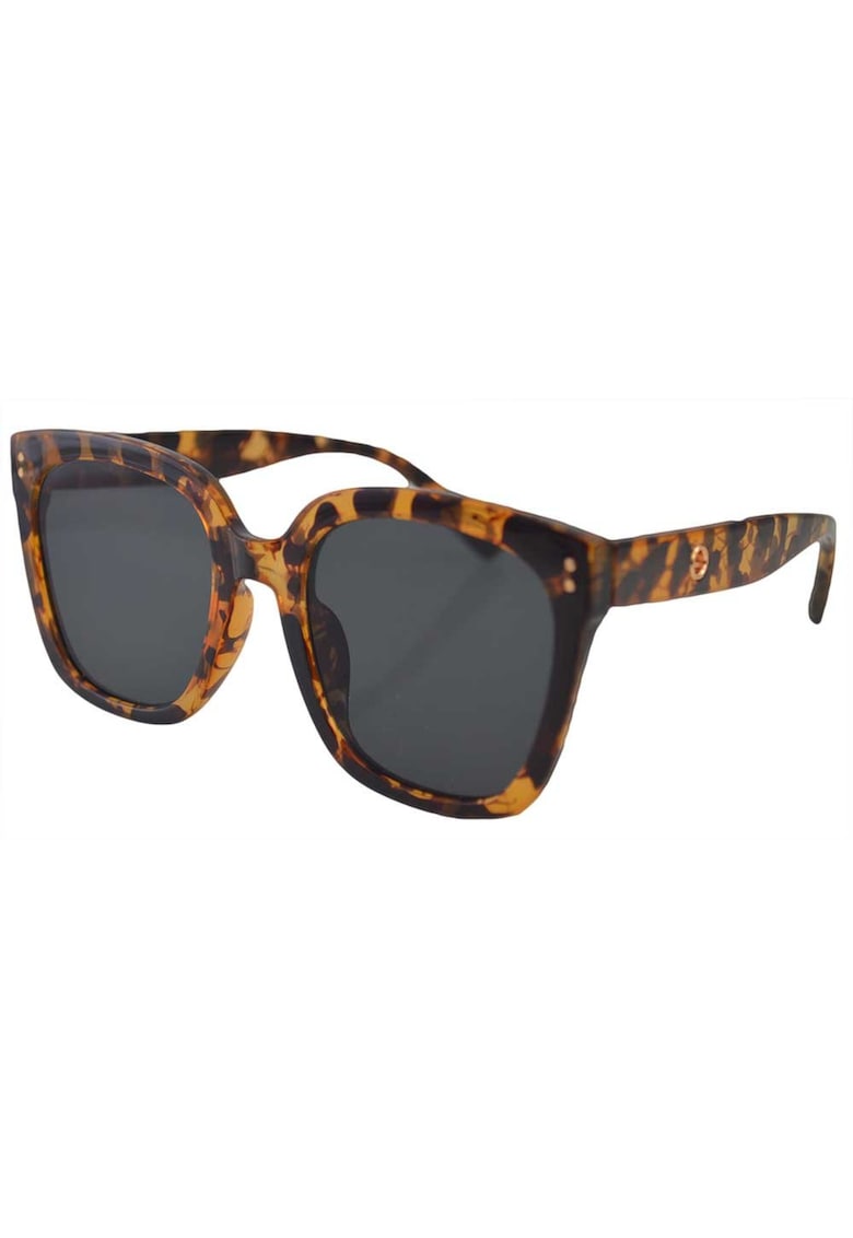 Ochelari de Soare Dama Rectangular Oversized Maro Leopard