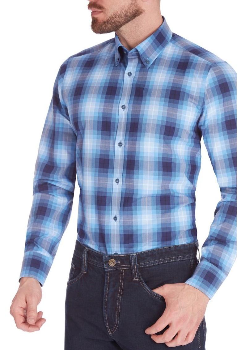 Cămașă bărbați - Shirt SLIM FIT 6953 - Albastra