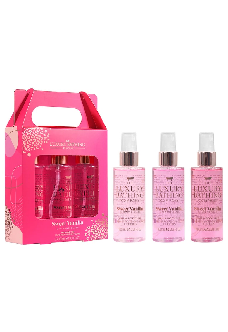 Set Cadou Tempting Trio - Sweet Vanilla & Almond Glaze - Sprayuri Parfumat pentru Par si Corp - 3 x 100 ml