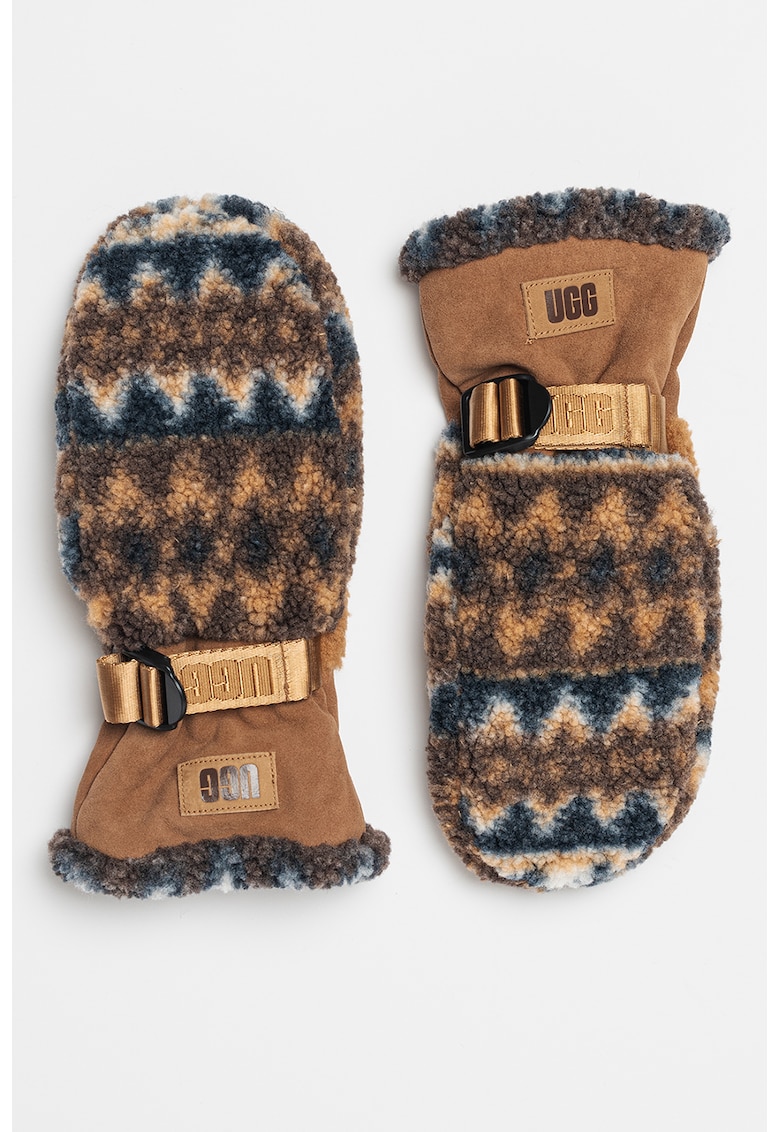 Manusi din piele intoarsa si material textil