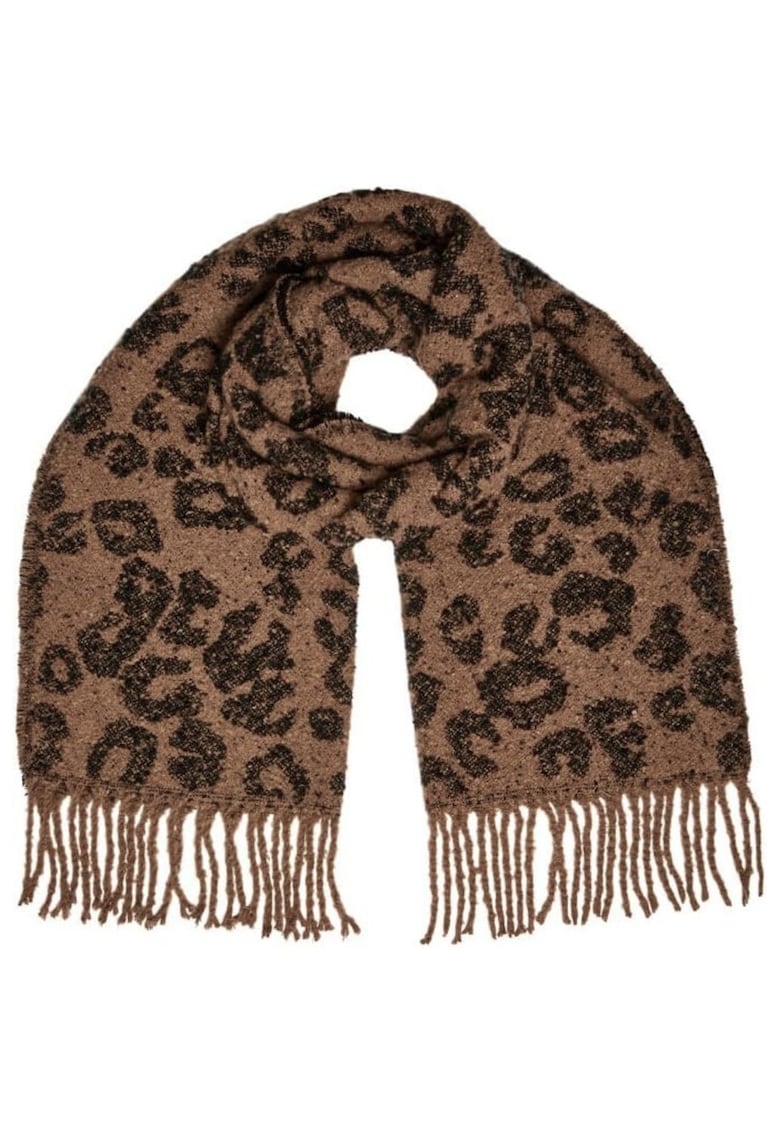 Fular dama - poliester - zebra - 196x56.5cm - bej