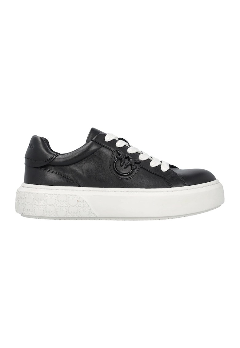 Pantofi sport low-cut de piele - Alb/Negru