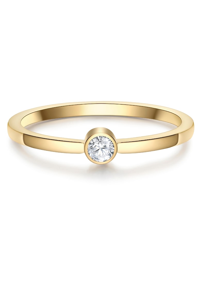 Inel placat cu aur de 14k si zirconia