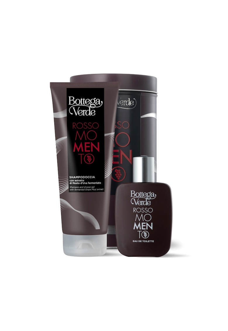 Set cadou barbati - parfumare corp cu extract de struguri - Rosso momento - 200 ML - 50 ML -