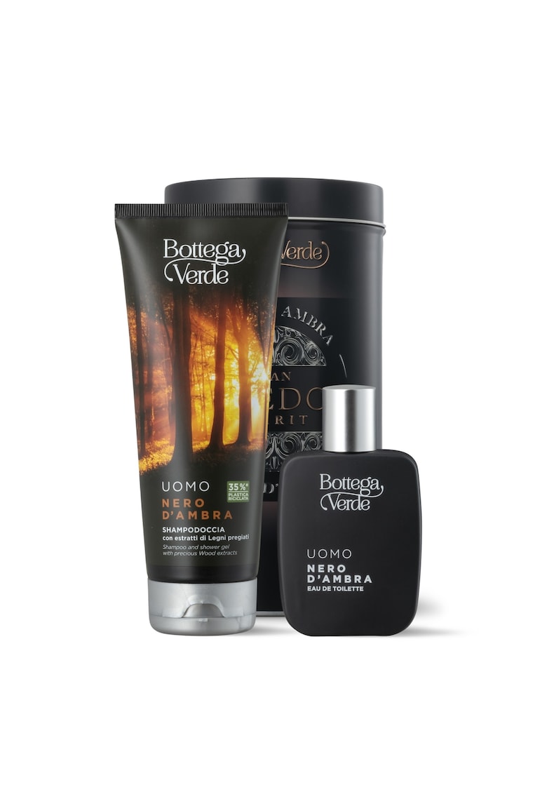Set cadou barbati - ingrijire corp - cutie metal - Nero d'Ambra - 200 ML - 50 ML -