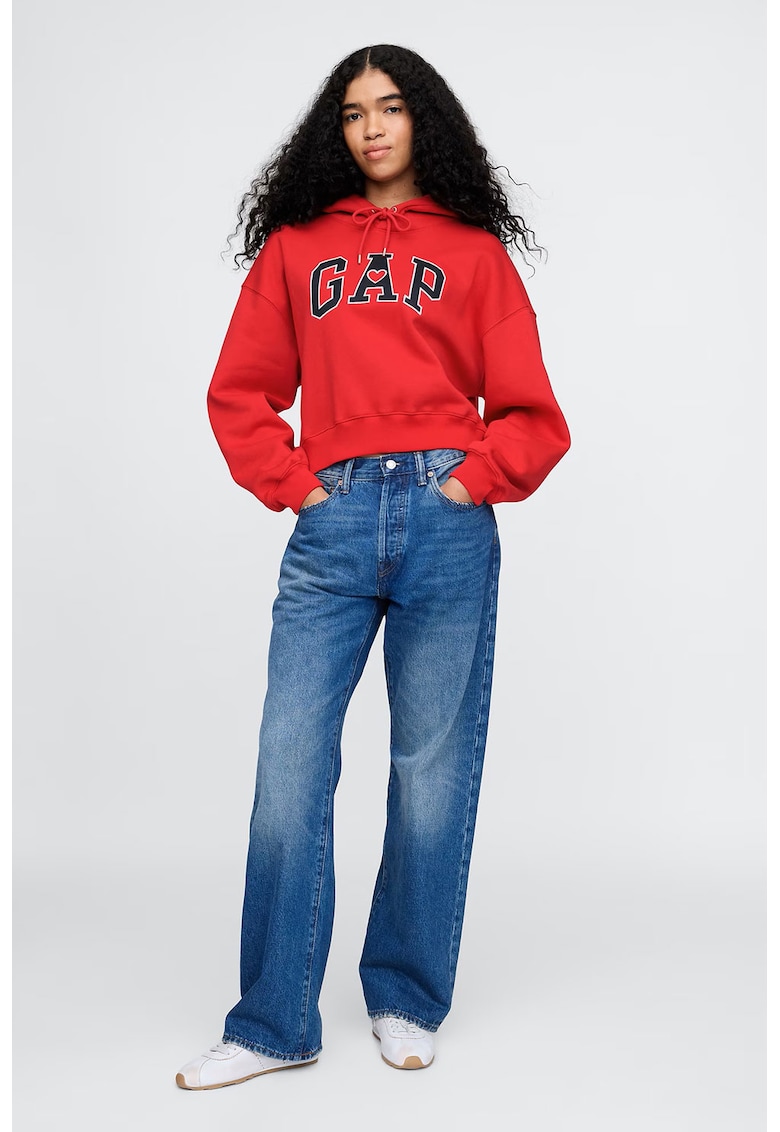 Hanorac crop cu logo