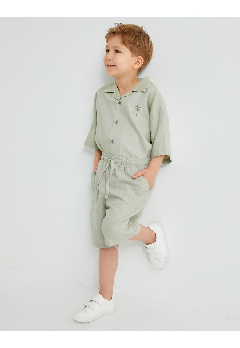 Pantaloi scurti din amestec de in