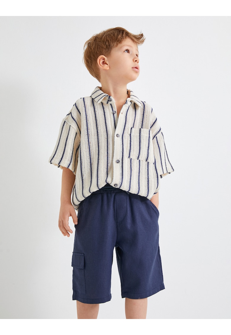 Pantaloni scurti din amestec de in