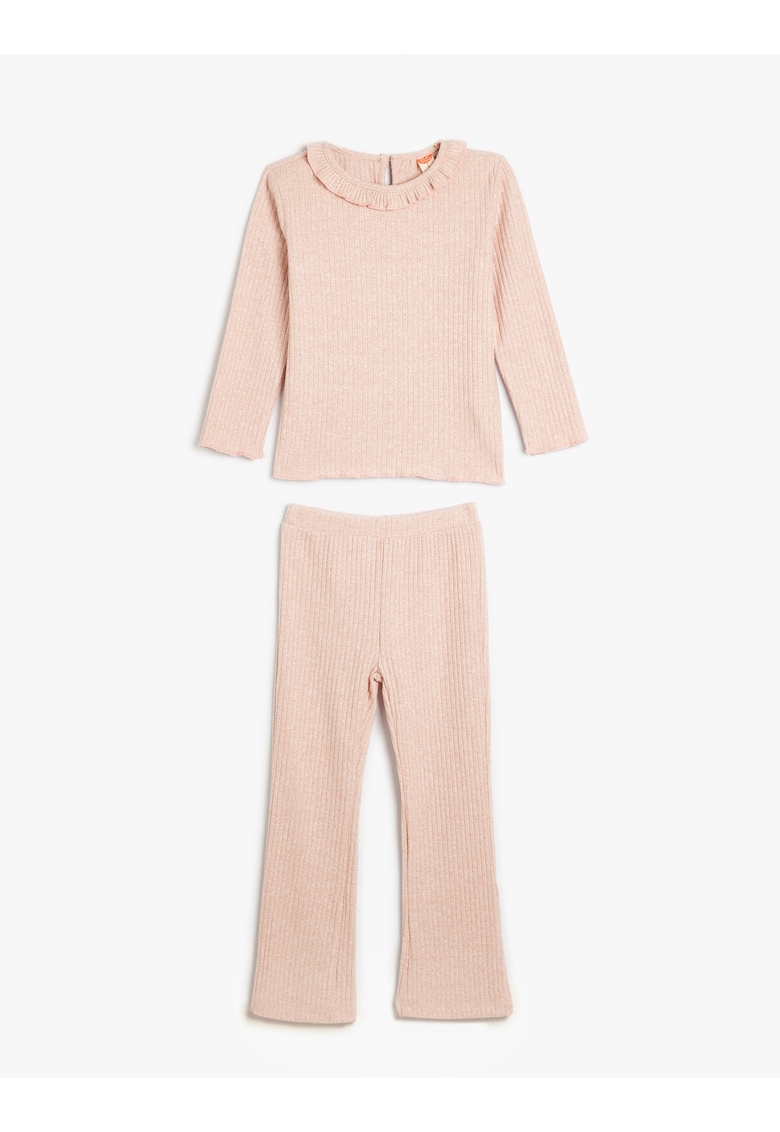 Set de bluza si pantaloni cu volane