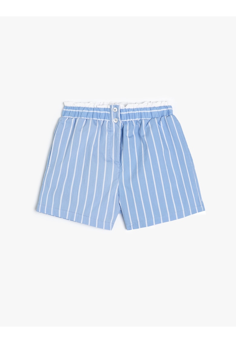 Pantaloni scurti cu dungi si talie elastica