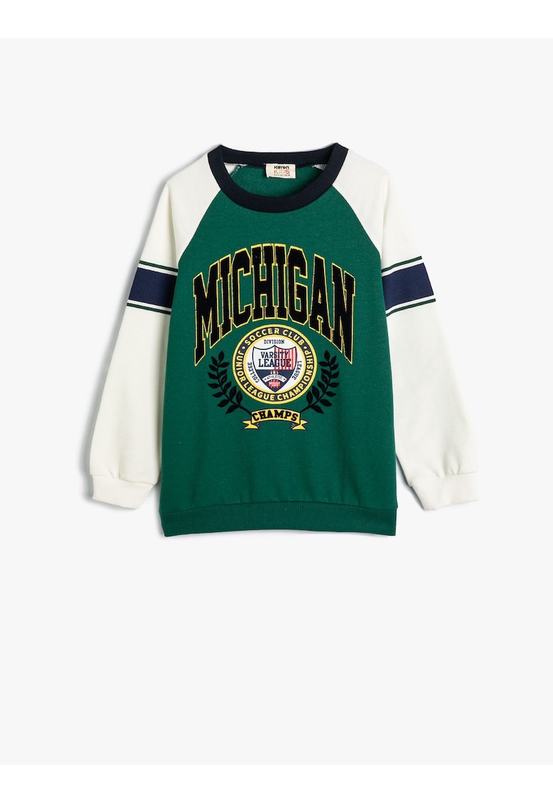 Bluza de trening cu decolteu la baza gatului si maneci raglan