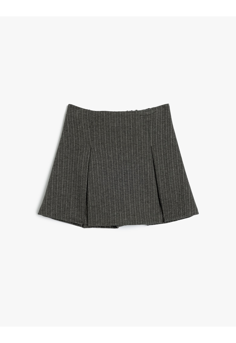 Fusta cu model in dungi si pliuri - Gri