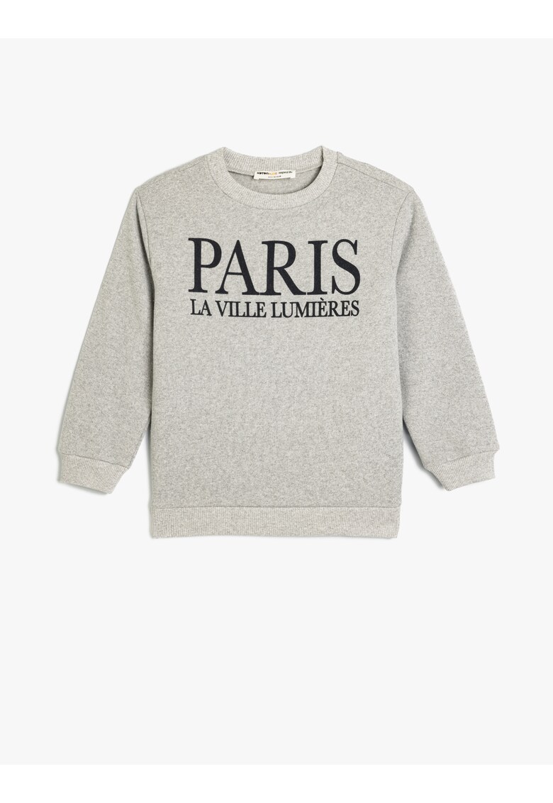 Bluza de trening cu imprimeu text - Gri