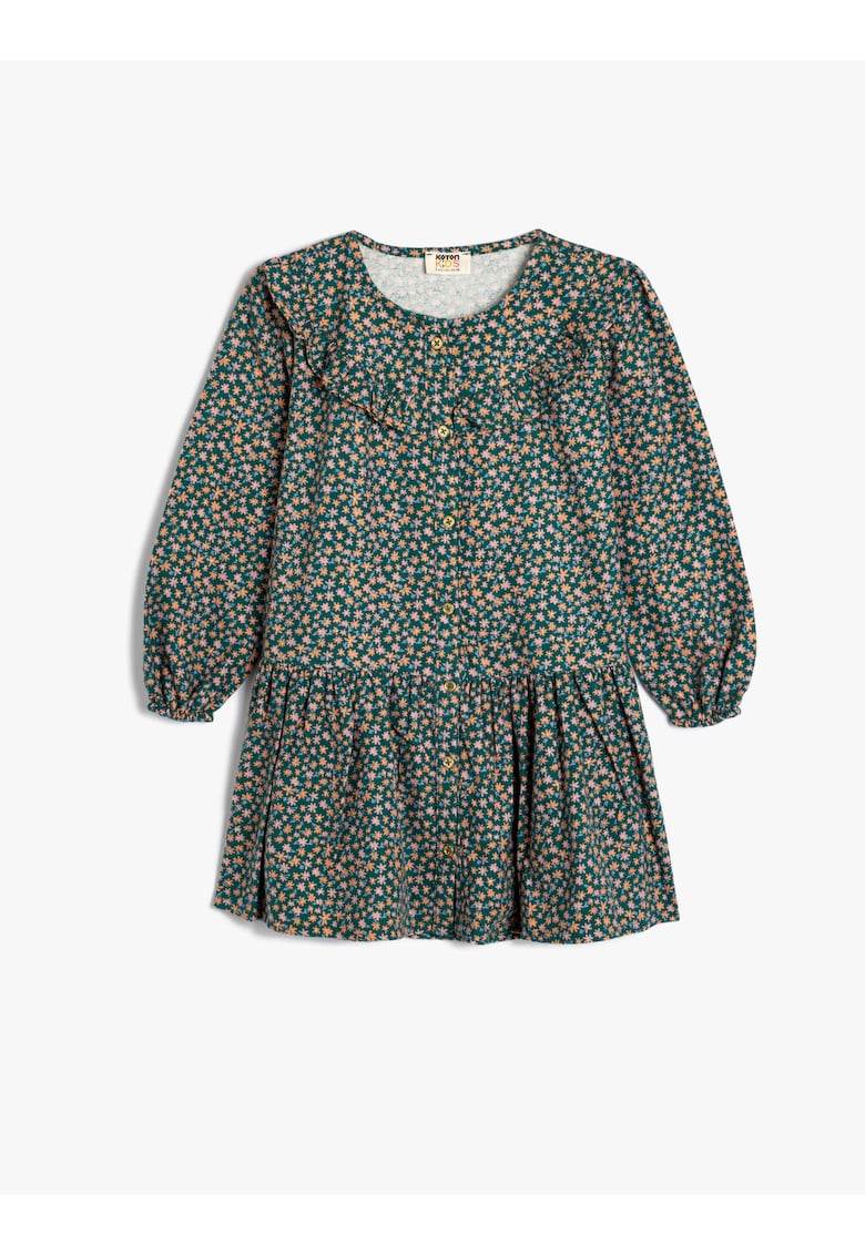 Rochie cu model floral si volane