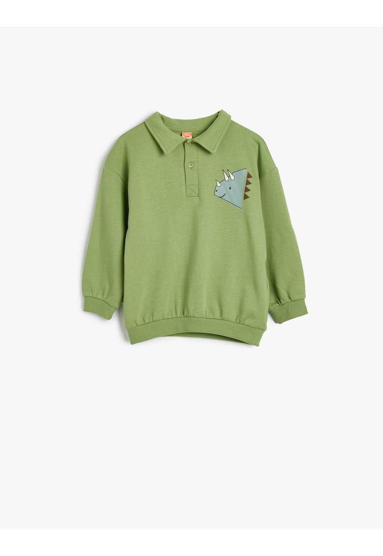 Bluza de trening polo cu imprimeu grafic