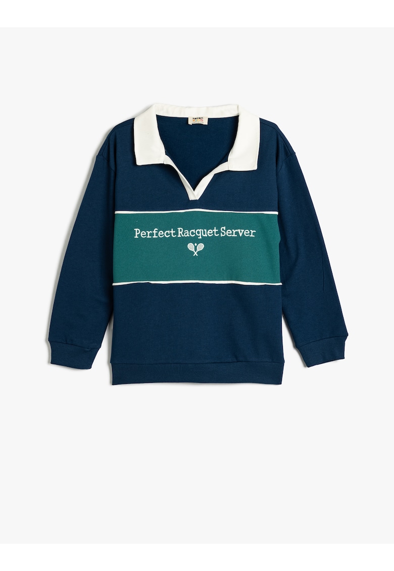 Bluza de trening polo cu text