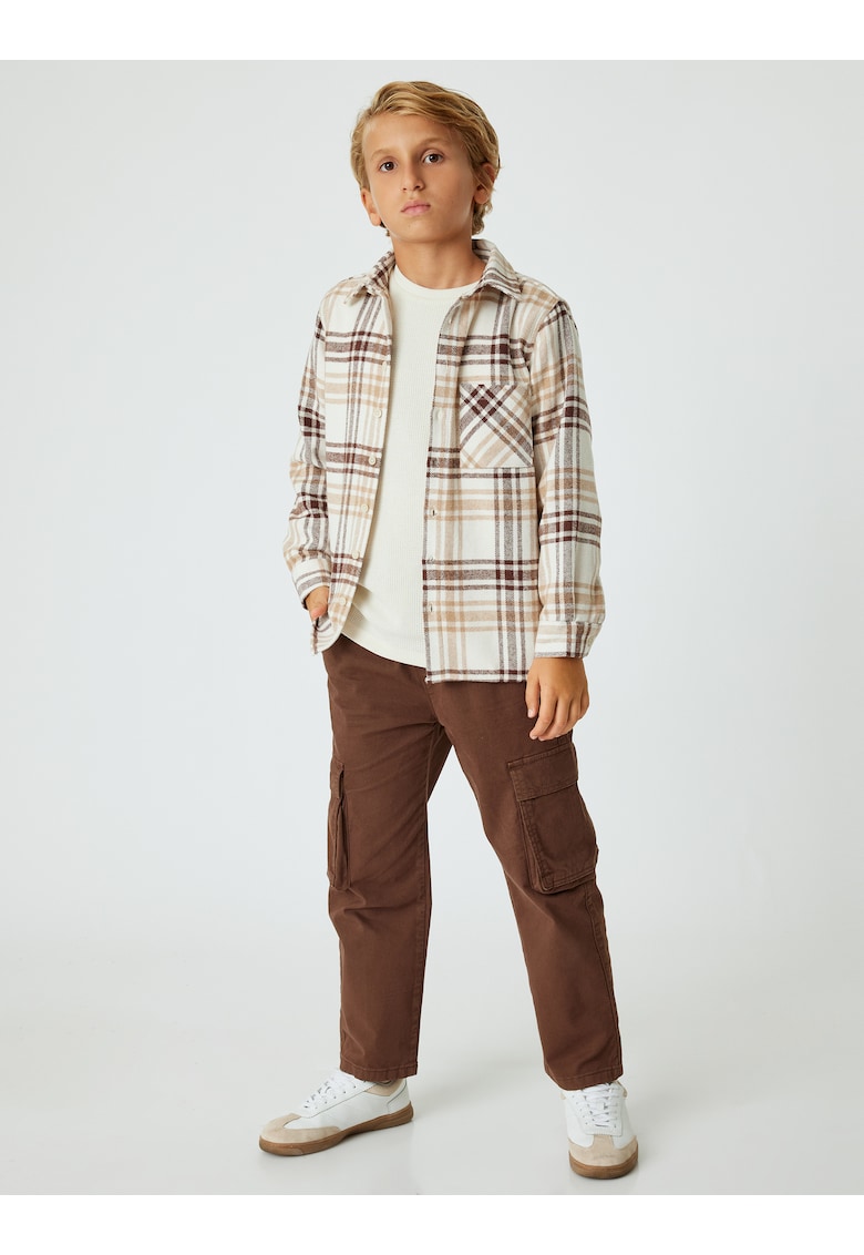 Pantaloni cargo cu snur - Maro