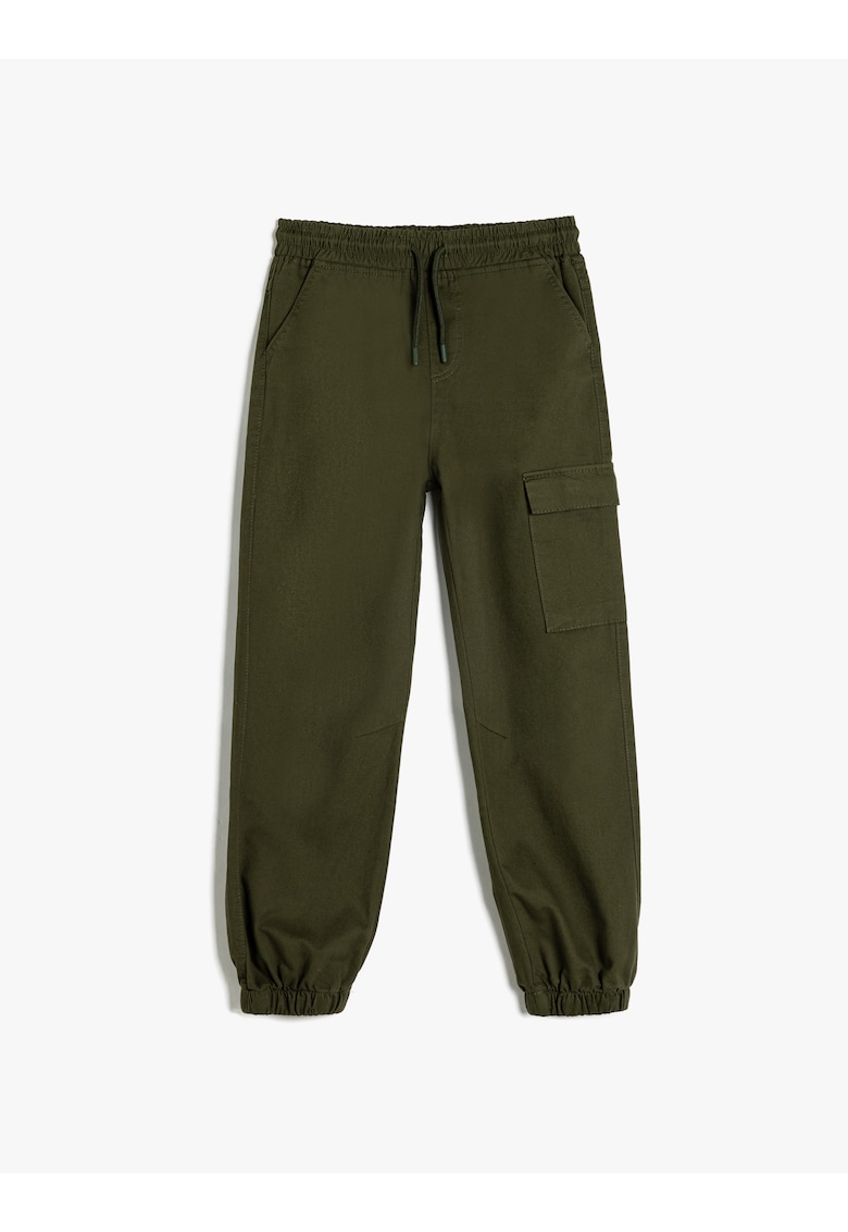 Pantaloni relaxed fit cu buzunar lateral cu clapa