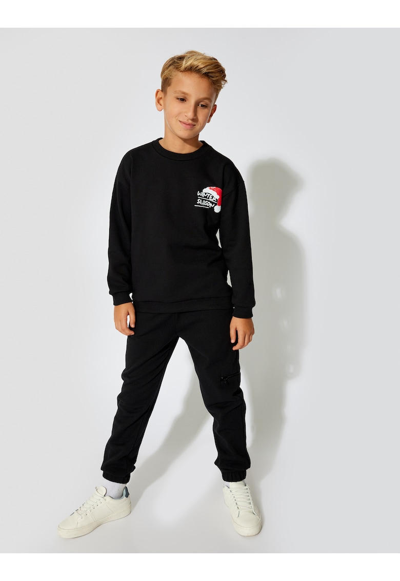 Pantaloni de trening uni cu talie ajustabila