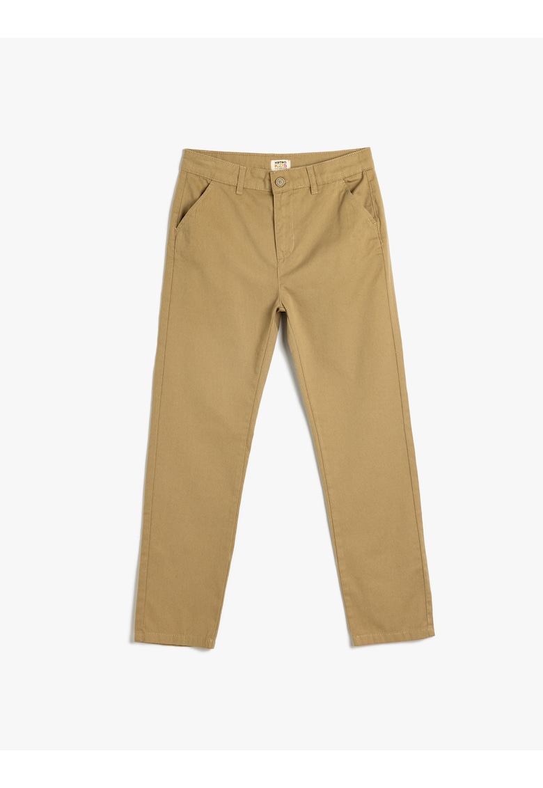 Pantaloni uni chino - Maro camel