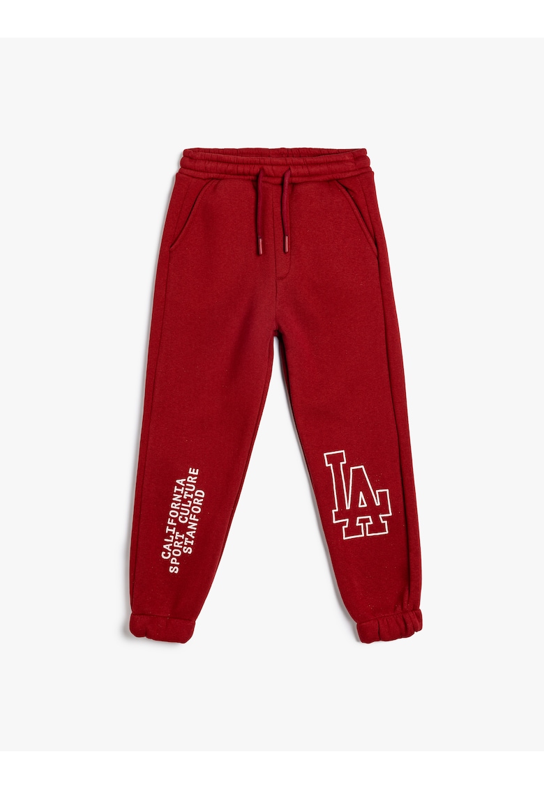 Pantaloni de trening relaxed fit cu text