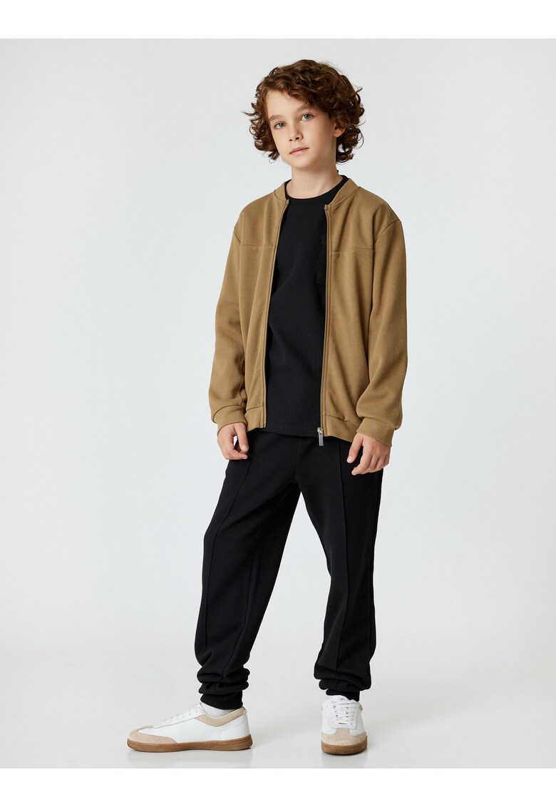 Pantaloni de trening din amestec de bumbac - Negru