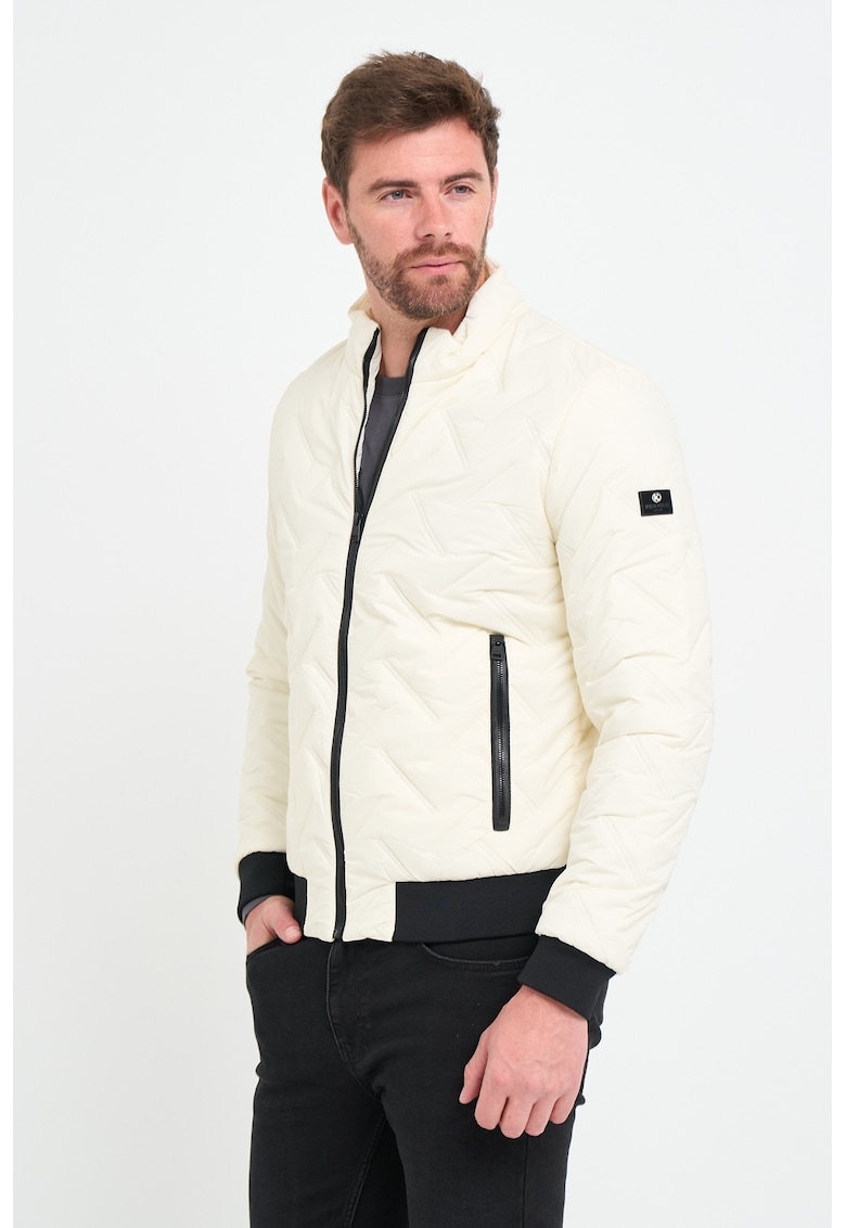 Geaca slim fit cu buzunare cu fermoar