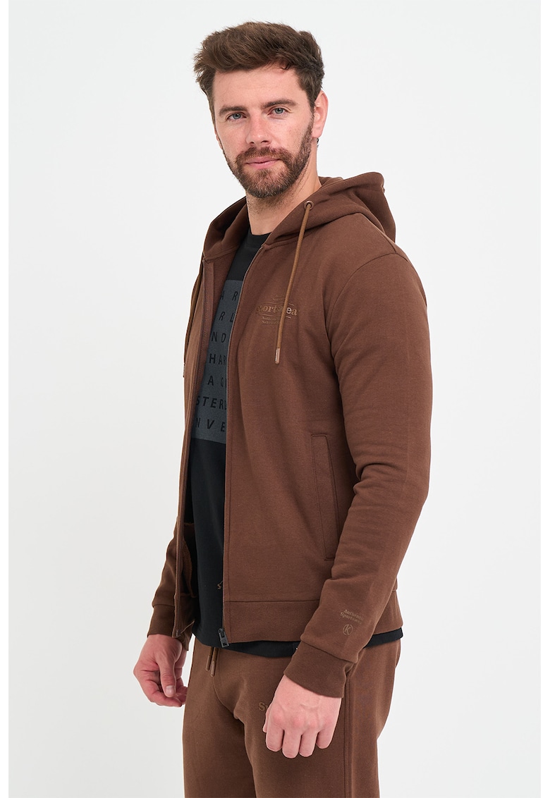 Hanorac din amestec de bumbac cu fermoar