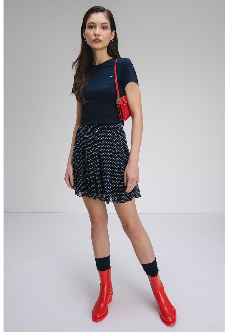 Tricou cu broderie logo - Bleumarin