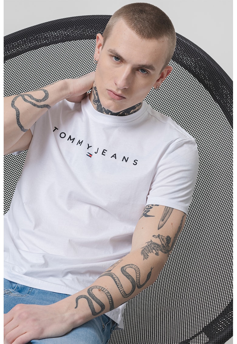 Tricou din bumbac cu logo brodat