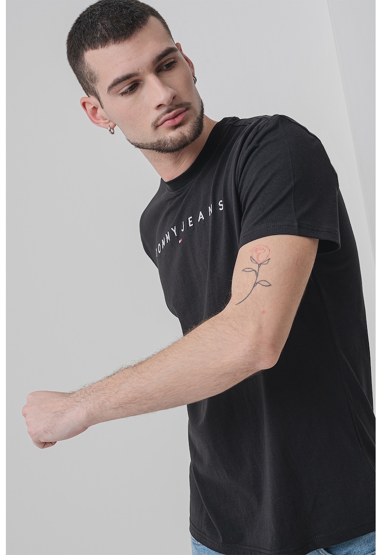 Tricou din bumbac cu logo brodat