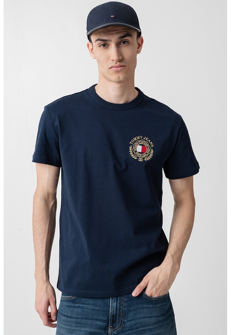 Tricou din bumbac cu logo brodat