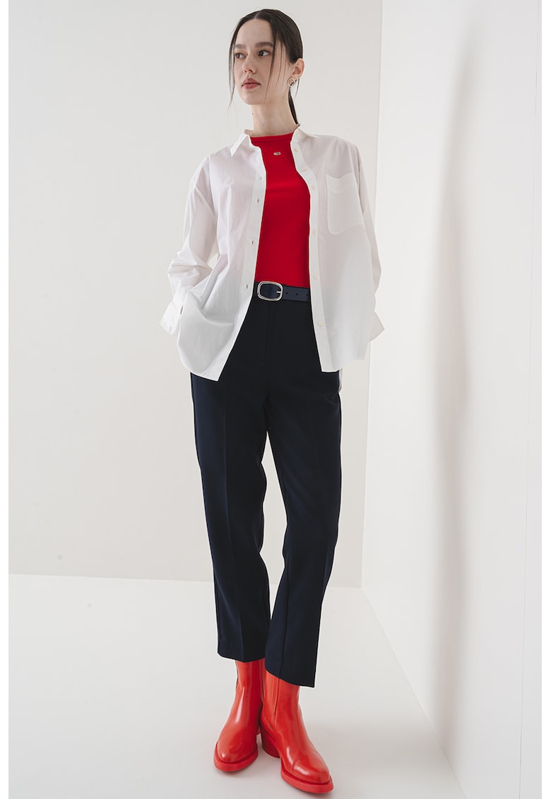 Tricou slim fit striat - Rosu