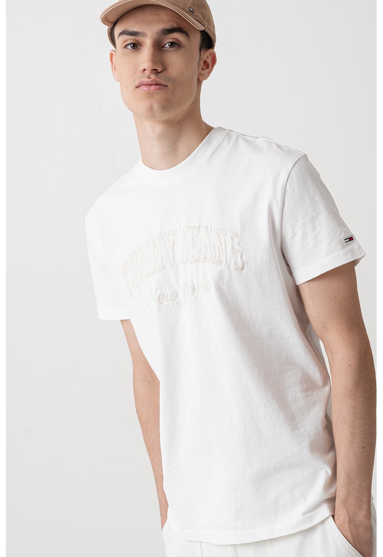 Tricou din bumbac cu logo brodat