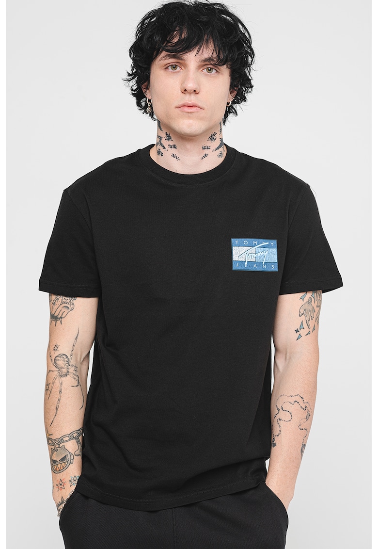 Tricou cu imprimeu logo - Negru