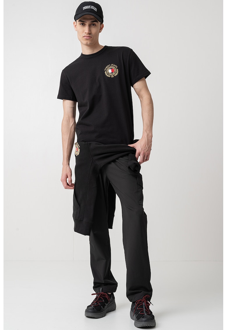 Tricou din bumbac cu logo brodat
