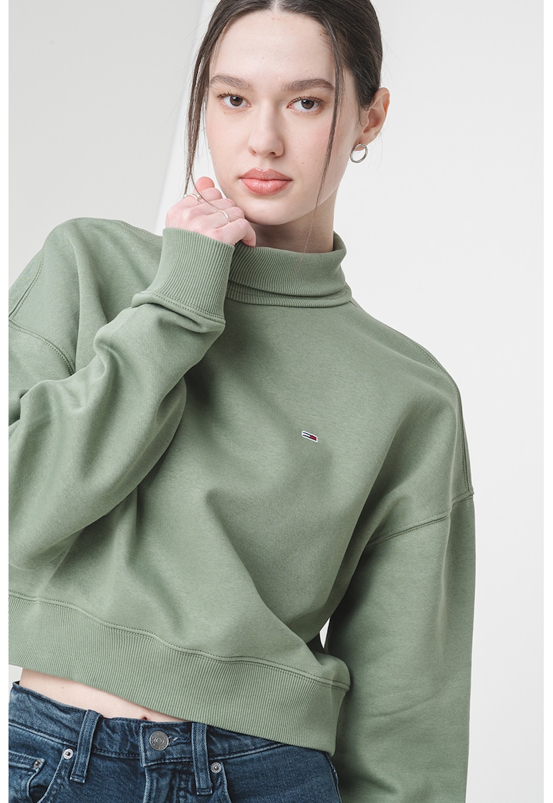 Bluza de trening crop cu guler inalt