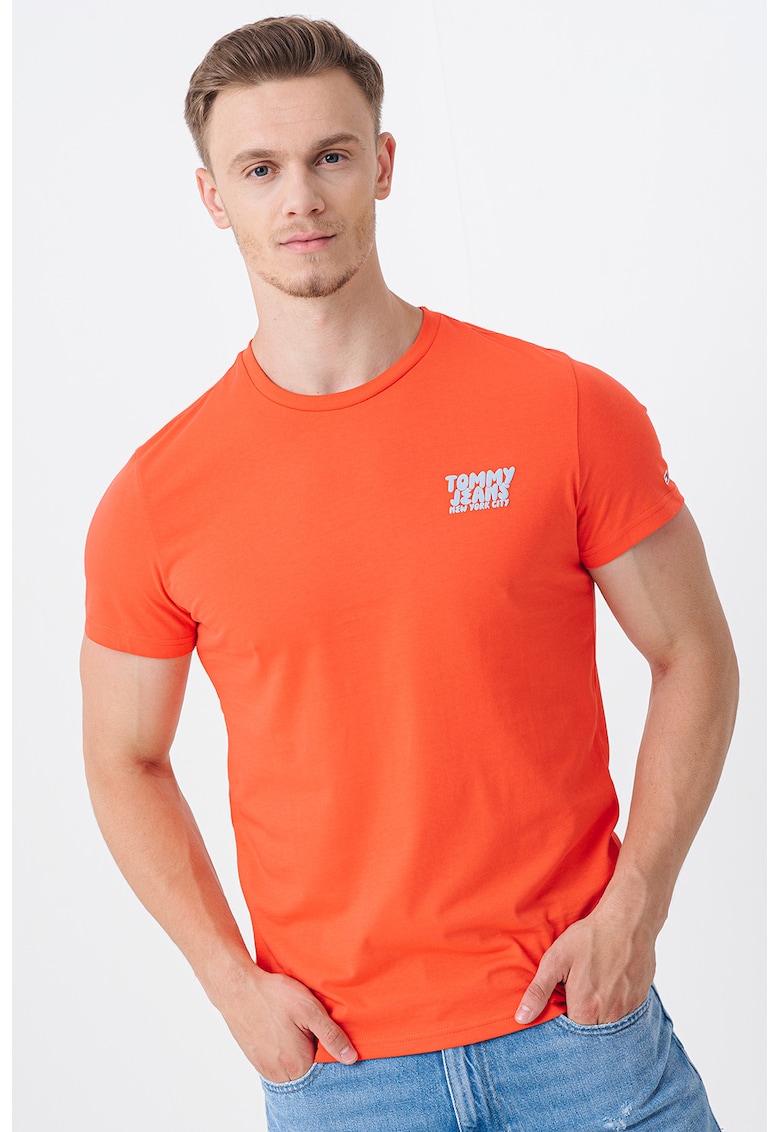 Tricou slim fit cu imprimeu logo