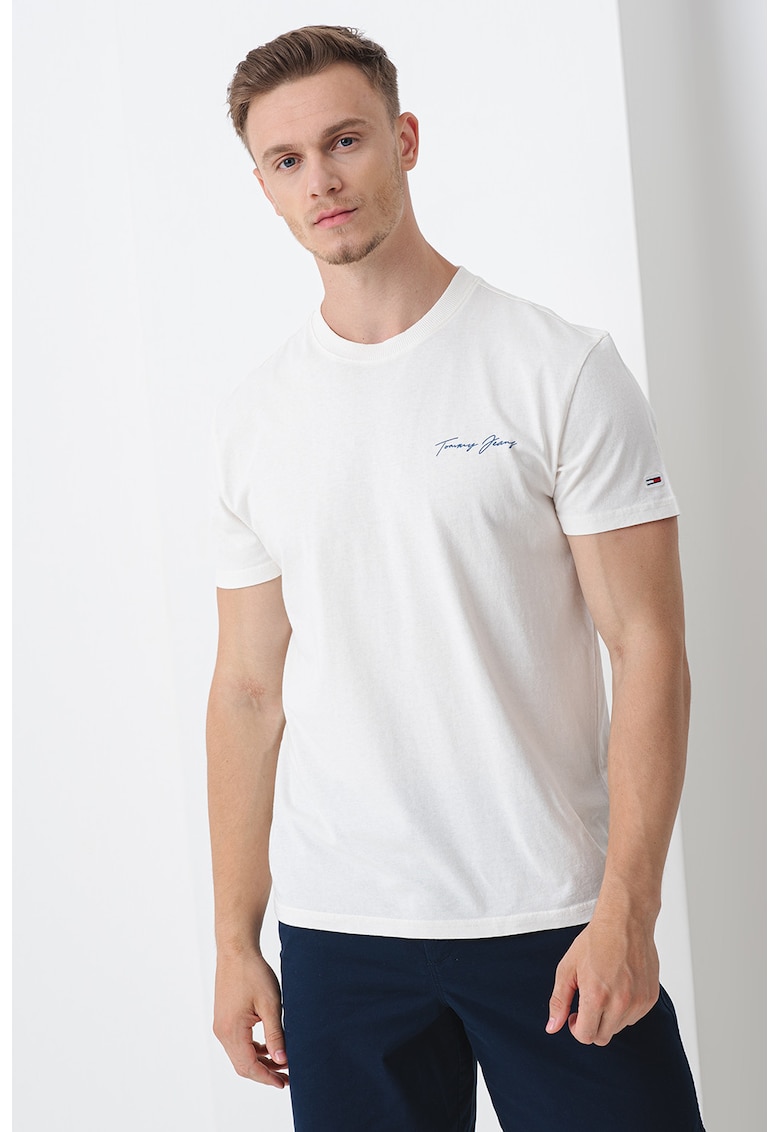 Tricou cu imprimeu pe spate - Portocaliu pal/Albastru pal/Alb murdar