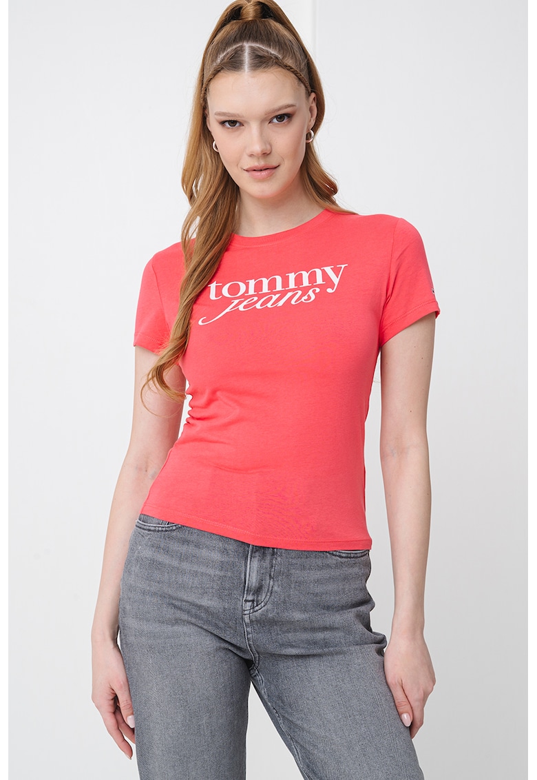 Tricou slim fit cu imprimeu logo