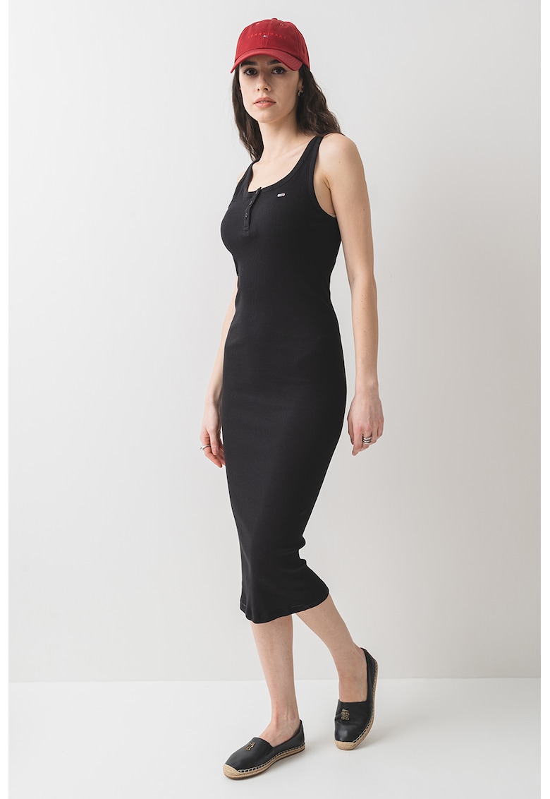 Rochie midi cambrata din bumbac Rochie midi cambrata din bumbac