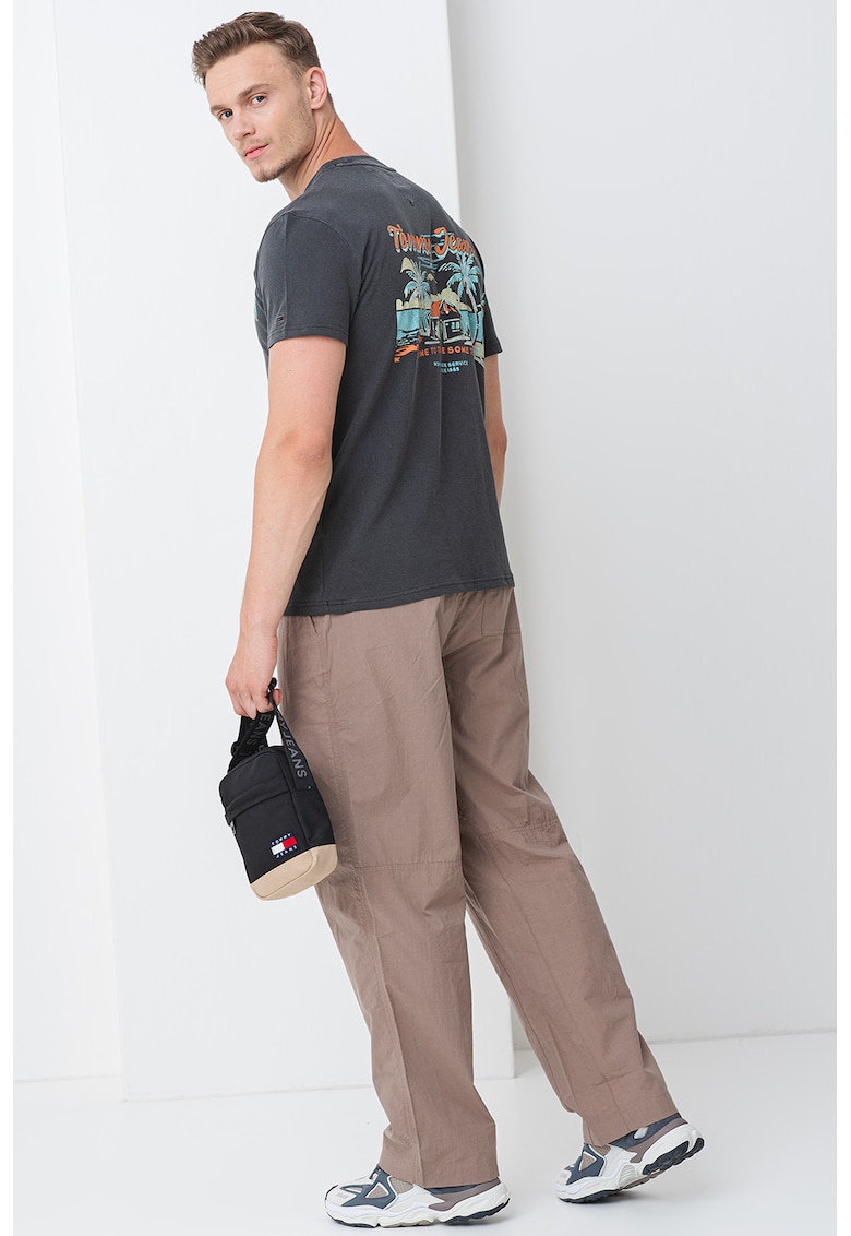 Tricou cu imprimeu grafic - Portocaliu pal/Verde pal/Gri inchis