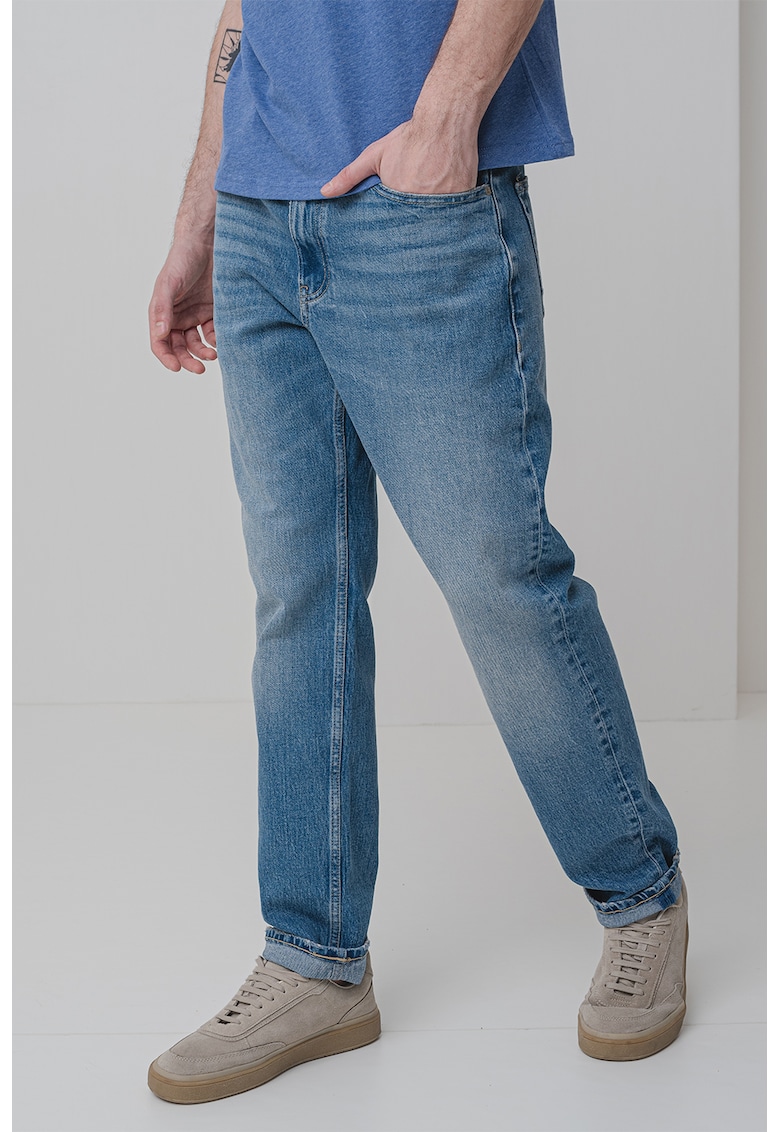 Blugi cu talie medie si detalii cu aspect decolorat Ryan